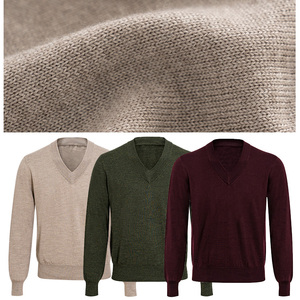2023 Logo personnalisé col en v entreprise bureau employé pull pull tissé laine hommes tricoté Jacquard uniforme pull - Product Image 3