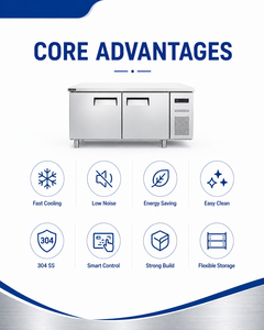 Refrigerador comercial de acero inoxidable con congelador bajo mostrador para <span class=keywords><strong>cocina</strong></span> profesional - Product Image 6