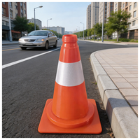 Cône de signalisation en PVC avec bande réfléchissante, cône de sécurité robuste pour travaux de construction, travaux routiers et contrôle du trafic