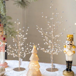 Ornement de sapin de Noël <span class=keywords><strong>en</strong></span> cristal acrylique de 45 cm, guirlande de fleurs <span class=keywords><strong>en</strong></span> vigne, branche de <span class=keywords><strong>perle</strong></span>, feuille de lampe, <span class=keywords><strong>perle</strong></span> de bijou, sapins de Noël haut de gamme - Product Image 1