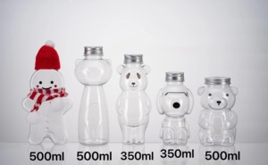 MAYSURE魅力的なファッションデザインベア型ボトルPET動物型プラスチックボトル500MLミルクティーハニーキャンディー用 - Product Image 4