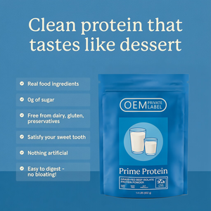 Concentrado de Proteína de Res de Nueva Zelanda Alimentada con Pasto en Polvo OEM, Aislado de Proteína de Suero Sin Sabor para Aumentar de Peso - Product Image 2