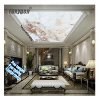 Nouveaux panneaux de plafond en PVC à motifs, marbre artificiel avec garantie de 15 ans, designs de plafond tendu pour bureau, grille de plafond moderne