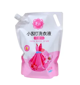 Custom Eco-friendly Liquid Soap Laundry Detergent Packaging Bags Laundry Detergent Spout Pouch Bag Plastic Bags For Laundry