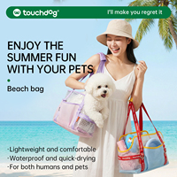 Sac de transport pour animaux de compagnie Touchdog Fashion en PVC transparent, respirant et imperméable pour petits chiens et chats, utilisation estivale en plage et en extérieur