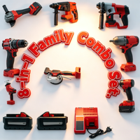 Ensemble d'outils électriques sans fil 8-en-1 sans balais pour usage industriel et domestique, vente en gros d'outils multifonctionnels 8 pièces pour la réparation et la construction