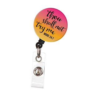 In stock, rotating alligator <b>clip</b>, retractable easy-pull <b>buckle</b>, be kind, ABS anti-loss keychain with back <b>clip</b>, printable - Product Image 5