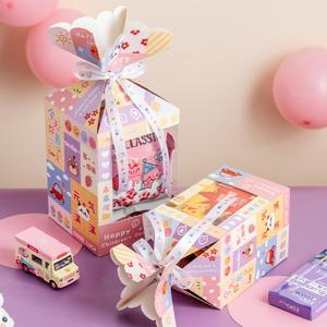 Boîte en papier pour emballage cadeau surprise, vente en gros, boîte en papier créative et visuelle, boîte en papier de haute qualité de style ruban, fabrication en usine - Product Image 3