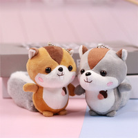 Peluche créative mignonne en forme d'écureuil à grande queue, motif noix, super douce, rembourrée en coton PP, porte-clés pour sacs féminins