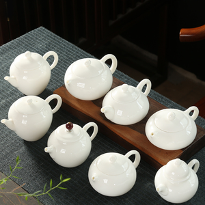Teteras de Porcelana Blanca de Cerámica Hechas a Mano al por Mayor, Estilo Simple, con Diseño de Grasa de Cordero, Exquisitas para el Hogar y Té Kung Fu - Product Image 2