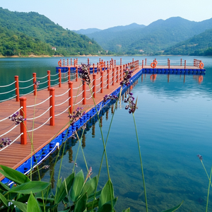 Muelle flotante de plástico producido en fábrica, pontón de fácil instalación para puertos, servicio OEM, suministros marinos, marca GZZH Guangdong - Product Image 3