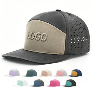<span class=keywords><strong>Gorra</strong></span> de Golf Personalizada con Logotipo Bordado, Visera Plana, Cierre a Presión, 5 Paneles, Secado Rápido, Impermeable, con Perforaciones Láser, para <span class=keywords><strong>Hombre</strong></span> y Mujer - Product Image 1