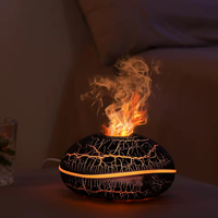 Diffuseur d'arômes électrique sans eau élégant, effet de flamme vacillante réaliste, design de table en plastique, 1 an pour la décoration de la maison