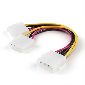 Cable de Extensión de Alimentación Molex de 4 Pines para Computadora, Conector Macho 1 a <span class=keywords><strong>2</strong></span> Puertos Hembra, Cable Divisor de Alimentación en Y - Product Image 1