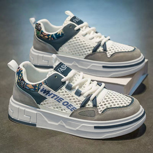 Zapatillas de skate gruesas con bloques de color para <span class=keywords><strong>hombre</strong></span>, de malla transpirable, informales, ligeras, con cordones, para estudiantes, estilo urbano, de moda - Product Image 2