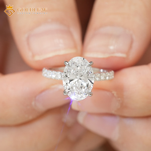 Goldleaf Jewelry Fine 1CT 2CT 3CT Oval Cut Lab Grown Diamond <b>Ring</b> 925 Sterling <b>Silver</b> Wedding <b>Ring</b> IGI Report - Product Image 4