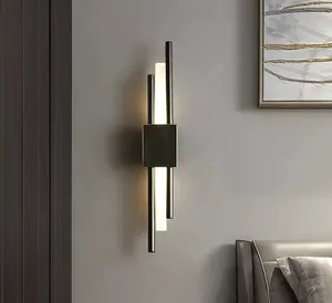 Настенный светильник с длинной полосой, 6 Вт, фоновая лампа для гостиной, кабинета, спальни, прикроватная лампа, простой современный скандинавский светильник, роскошная креативная сетка