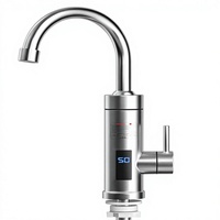 Chauffe-eau instantané électrique sans réservoir avec affichage numérique, en acier inoxydable, mural, pour cuisine, camping-car, extérieur, hôtel
