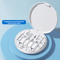 6 en 1 type-c vers usb c vers micro usb 60W charge rapide avec support de téléphone plateau broche adaptateur Kit convertisseur boîte de rangement multiset