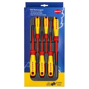 KNIPEX - 00 20 12 V04 Juego de destornilladores VDE ranurados/Phillips®/Pozidriv®(6 piezas-EAN 4003773082552 OTROS CONJUNTOS DE HERRAMIENTAS - Product Image 1