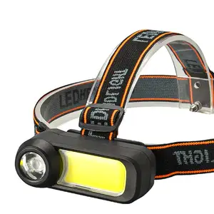 Lichtgewicht Abs 2 Leds Hoofd Zaklamp Usb Oplaadbare Jacht Camping Cob Verstelbare Koplamp Met Ingebouwde Batterij