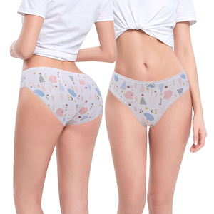 Culottes en coton pur peigné de haute qualité, 40 fils, sous-vêtements pour filles d'école, avec un imprimé floral mignon DF5830 - Product Image 1