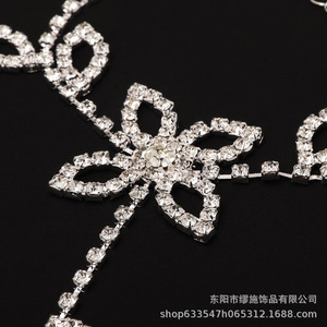 Tobillera de Cristal con Forma de Flor, Chapada en Plata 925, Joyería Romántica para Pies de Novia, Accesorio para Pies Descalzos en la Playa para Mujer - Product Image 2