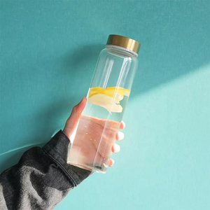 Custom Logo Clear Water <strong>Bottle</strong> Glass Custom Logo <strong>Sparkling</strong> Water Glass <strong>Bottle</strong> Clear Glass Water <strong>Bottle</strong> With Steel Lid - Product Image 3