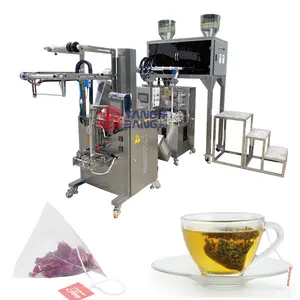 Mesin kemasan kantong teh Herbal otomatis, mesin kemasan kantong teh segitiga dengan skala