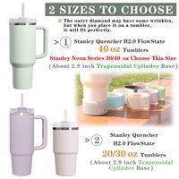 Protège-bas en silicone pour gobelet Stanley 40oz 30oz, texture diamantée antidérapante, manchon de protection pour le fond du gobelet, Quencher