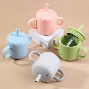 Vaso Antiderrames de Silicona de Grado Alimenticio 360° para Bebés, Libre de BPA, con Pajita y Asa, para Niños Pequeños, para Comer y Beber - Product Image 1