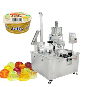 Volautomatische Roterende 100Ml Kleine Pudding Jelly Cup Vul-En Sluitmachine