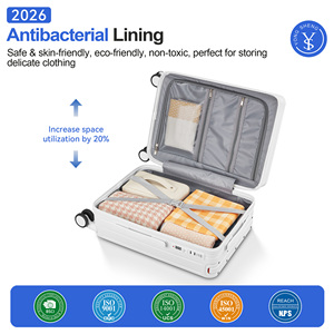 SOKOK 2025新スタイルワイドハンドルトラベルケースセットスマートUSBポートロックスーツケースセット男性と女性用 - Product Image 5
