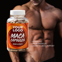 Capsules de racine de maca pour hommes, énergie, santé de la prostate et amélioration masculine, avec formule de maca noire, maca rouge et ginseng