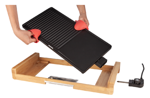 Plaque de cuisson électrique en PTFE 2200W pour barbecue familial, gril plat en <span class=keywords><strong>fonte</strong></span>, raclette sans fumée pour usage domestique - Product Image 6