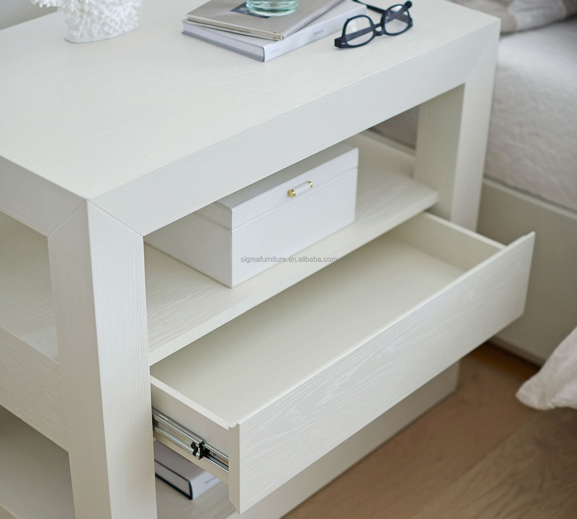 New design modern coffee bedside table cupboard nightstand with drawer