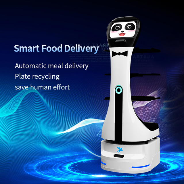 House Sweeper and Mop Service Robot with Sensor Humanoid Intelligent Hospitality Commercial Kitchen Delivery Robot