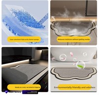 Tapis de sol de salle de bain antidérapant et absorbant, paillasson de douche, tapis d'entrée de toilettes résistant aux taches, en matériau de boue de diatomée, forme extraterrestre