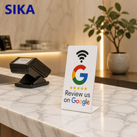 Support de carte NFC en PVC blanc imperméable avec impression personnalisée de code QR pour avis Google, support d'affichage de menu pour avis sur les réseaux sociaux