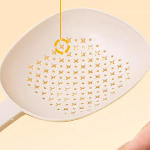 Keukenhulpjes Lange Steel Loep Schep Zeef Siliconen Lange Steel Antislip Afvoerschep - Product Image 1