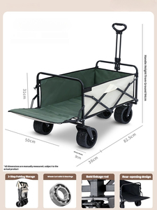 Beijicat zware plooibare all-terrain kar, OEM optie, draagbare rolcontainer, staal, Oxford, vier wielen, oranje, voor kamperen - Product Image 6