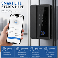 Serrure de porte en verre intelligente TTLock, mot de passe, sans clé, sans perçage, déverrouillage par application Bluetooth pour bureau, hôtel