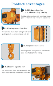 Paranco Elettrico a Catena per Basso Spazio Libero, Capacità 1-5 Tonnellate, Attrezzatura di Sollevamento per Costruzioni - Product Image 5