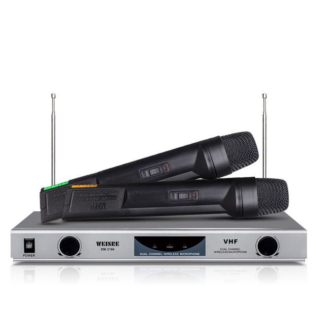 Professional VHF Wireless Microphone Dual Channel Handheld Wireless Microphone DM-2186