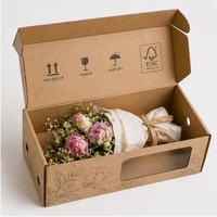 Boîte à fleurs avec logo personnalisé, emballages de luxe pour roses, boîte cadeau en papier recyclable pour fleuriste