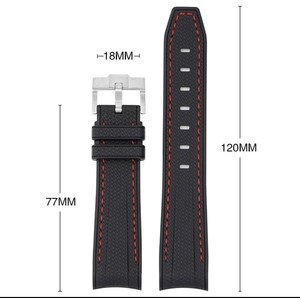Bracelet de montre en caoutchouc tressé à extrémités courbes Trendybay, à dégagement rapide, pour remplacement, compatible avec les montres de 20 mm, idéal pour la plongée sportive. - Product Image 3