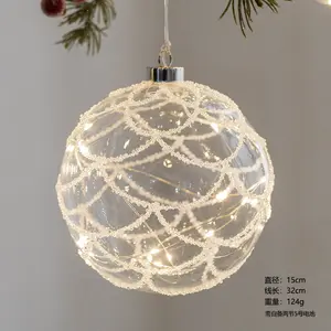 Wholesale Personalized 8cm Decorative Hanging Ornaments Clear Golden Luxury Christmas Glass Balls And Stars