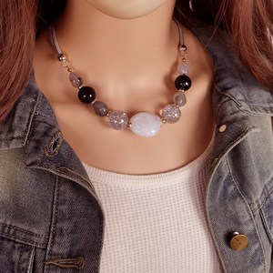 Collar de Clavícula Hecho a Mano con Cuentas Acrílicas Coloridas, Clásico, Vintage, Moderno, Joyería de Moda para Mujer - Product Image 3