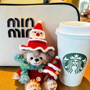 Low MOQ Xmas Bear Stack <b>Santa</b> Plush Keychain Toy Plush Toys 4inch Stuffed <b>Animal</b> Toys Carnival Claw Machine Toys for Arcade Shop - Product Image 1