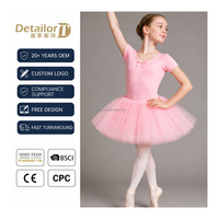 Pakaian Tari Anak Perempuan Detailor One Piece Ballet Tutu Dress Pakaian Latihan Tari Cina 95% Katun Rok Tulle Putri Grosir OEM